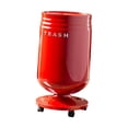 thumbnail image 3 of Cubo de basura con ruedas, cubo de basura decorativo, cesto para doméstica, contenedor de con tapa abatible para sala de estar y oficina. Rojo, 3 of 8