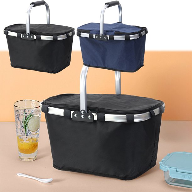 XWSHYW Aparatos de Utensilios de Cocina. Cesta de Picnic, Bolsa de Hielo para Exteriores, Bolsa Aislante Plegable, Cesta de Compras Portátil de Mano para Comida Rápida Bento, Cesta Aislante para Llev