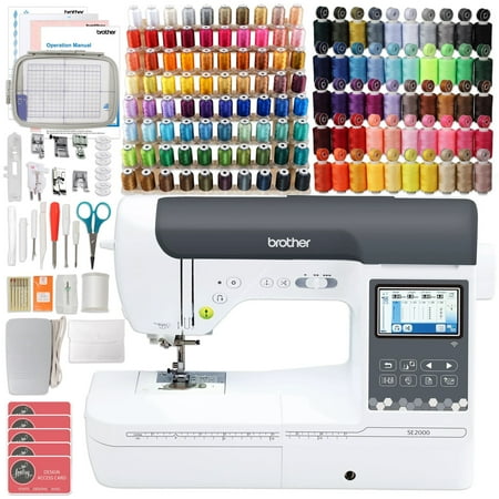 Brother SE2000 Embroidery & Sewing Machine w/ 130 Thread Spools & Accessories