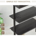 thumbnail image 5 of JIANYI 5-Tier Bookshelf, Wall Mount Ladder Shelf with Wood Board and Industrial Metal Frame, for Home Office, Living Room, Bedroom, Entryway and Hallway, (1, Black), 5 of 8
