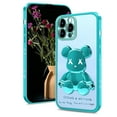 thumbnail image 7 of SOATUTO For iPhone 14 / iPhone 14 Pro / iPhone 14 Plus / iPhone 14 Pro Max Phone Case Cool Bear Shockproof Clear Slim Phone Case Cover 3D Bear Luxury Protective Case Cover - iPhone 14 Pro,Green, 7 of 7