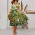 thumbnail image 2 of IROINNID Long Dresses For Women Loose Leisure Graphic Printed Short Sleeve V-neck Dress, 2 of 5
