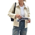 thumbnail image 3 of Chaqueta de para Mujer, de Gamuza Sintética, para Otoño e Invierno, Abrigos, Ropa y Tops. Crema L, 3 of 8
