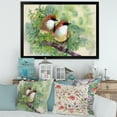 thumbnail image 3 of Birds Of Spring Sitting On Branch 32 in x 24 in Framed Painting Canvas Art Print, by Designart, 3 of 4