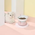 thumbnail image 4 of Fairela Elevated Ceramic Food and Water Bowl for Cats, Pink Cute Ear Design, 4 of 9