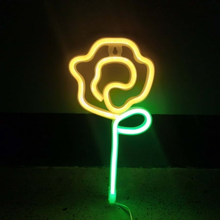 

Chiccall Rose Neon Sign - Led Rose Flower Lights for Bedroom Wall Decor - USB Powered Pink Rose Neon Light - Cool Led Rose Light for Party Holiday Decorations Valentines Day Gifts