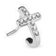 thumbnail image 4 of L Bend CZ Cross Nose Stud Rings Surgical Steel 20G L Shaped Nose Crawler Screw Stud Nostril Jewelry, 4 of 5