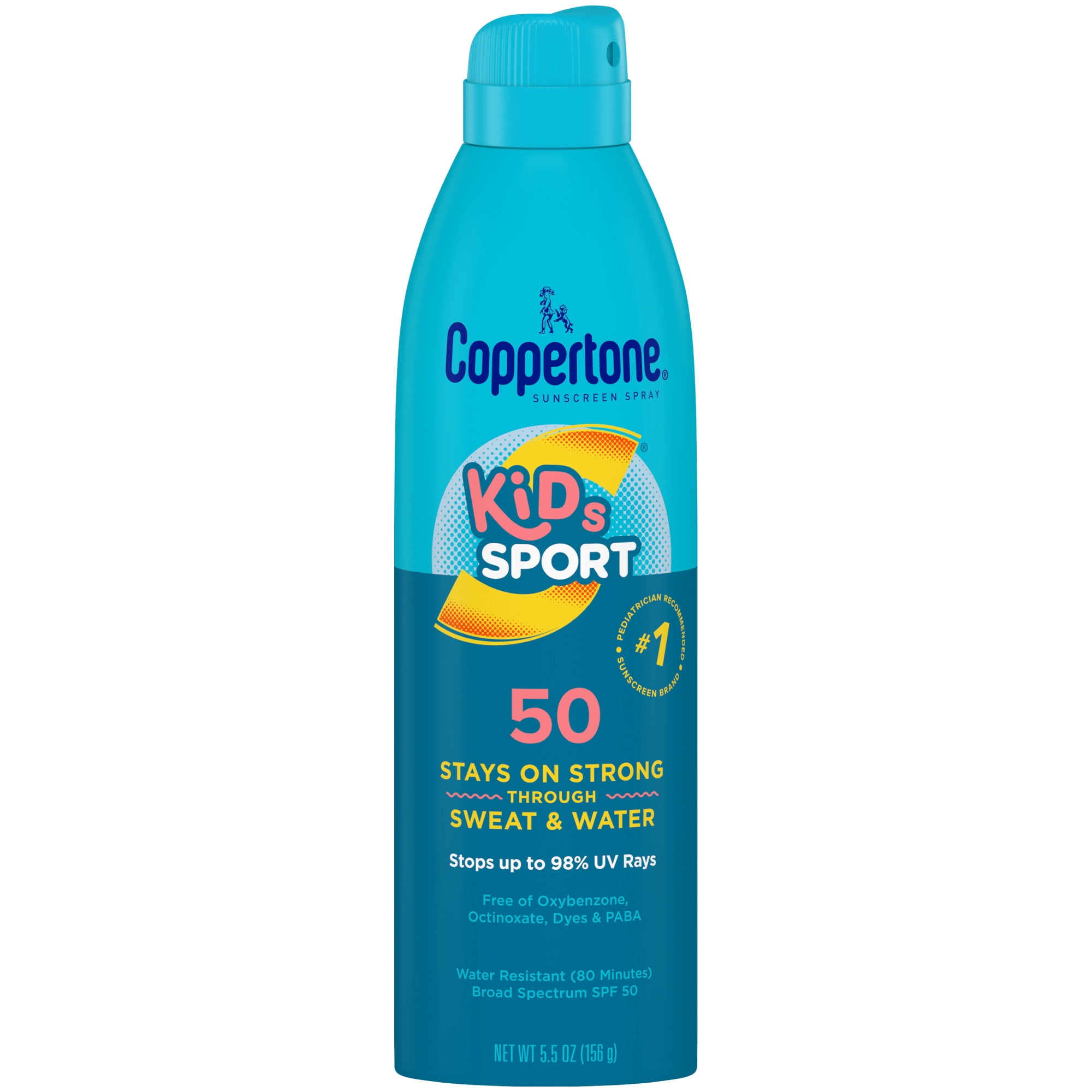 Coppertone Kids Sport Sunscreen Spray, SPF 50 Spray Sunscreen for Kids, 5.5 oz
