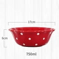 thumbnail image 2 of HLONK 1Pc Exquisite Dot Pattern Salad Bowl Ceramic Fruit Soup Rice Noodle Bowl (Red), 2 of 6