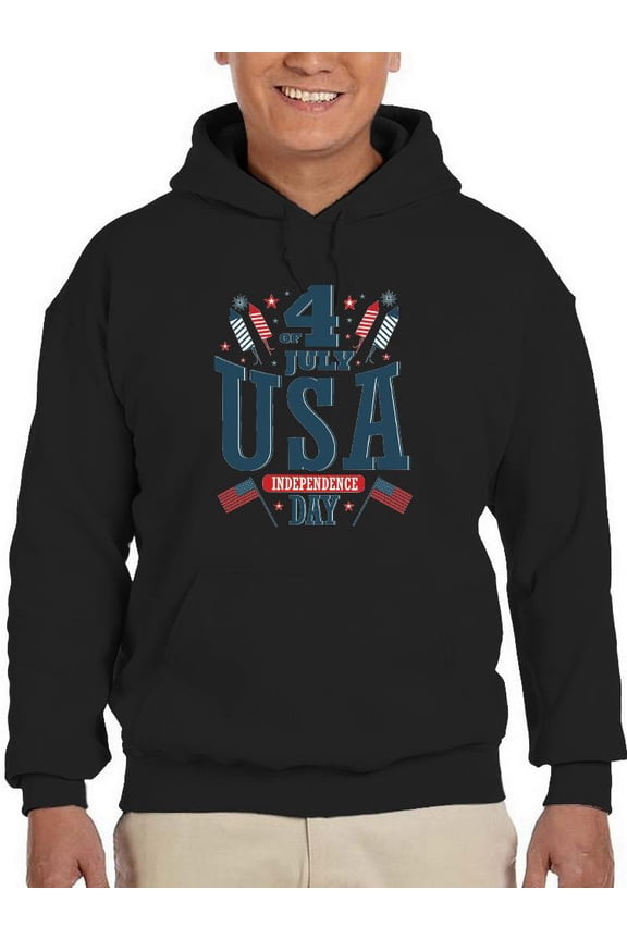 July 4Th Independence Day U.S. Hoodie Men -Image by Shutterstock, Male Small