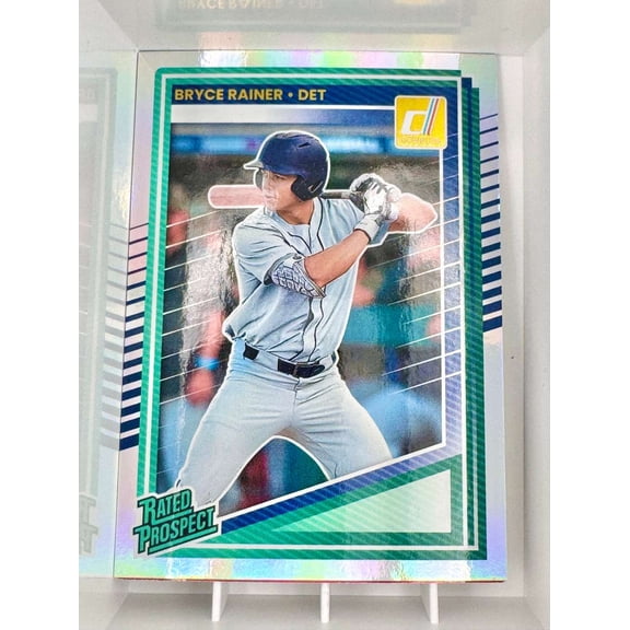 2025 Panini Donruss Silver Foil Rookie Baseball Card Bryce Rainer Detroit Tigers Detroit Tigers MLB Baseball Trading Card