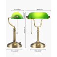 thumbnail image 4 of Lámpara de escritorio Nerays Green Glass Bankers, sin escalones, regulable, 4 of 7