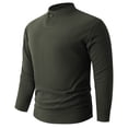 thumbnail image 2 of Long Sleeve Top, Warm Solid Color Pullover with Velvet Base for Men, 2 of 5