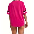 thumbnail image 4 of xfsWaSs Soft Womens Tops T-shirt Ladies V Neck Loose Fit T Shirt With Straps Short Sleeve Sports Graphic Tee Top Comfortable Letter Print Shirt Casual Graphic T-Shirt, 4 of 4