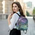 thumbnail image 6 of FORMRS Mini Backpack Purse for Women Quilted Travel Daypack Casual Shoulder Bag, Moonlight Forest, 6 of 7