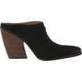 thumbnail image 5 of Sam Edelman Alison Black Suede Pointed Toe Slip On Stacked Heel Leather Mules (Black, 6.5), 5 of 9