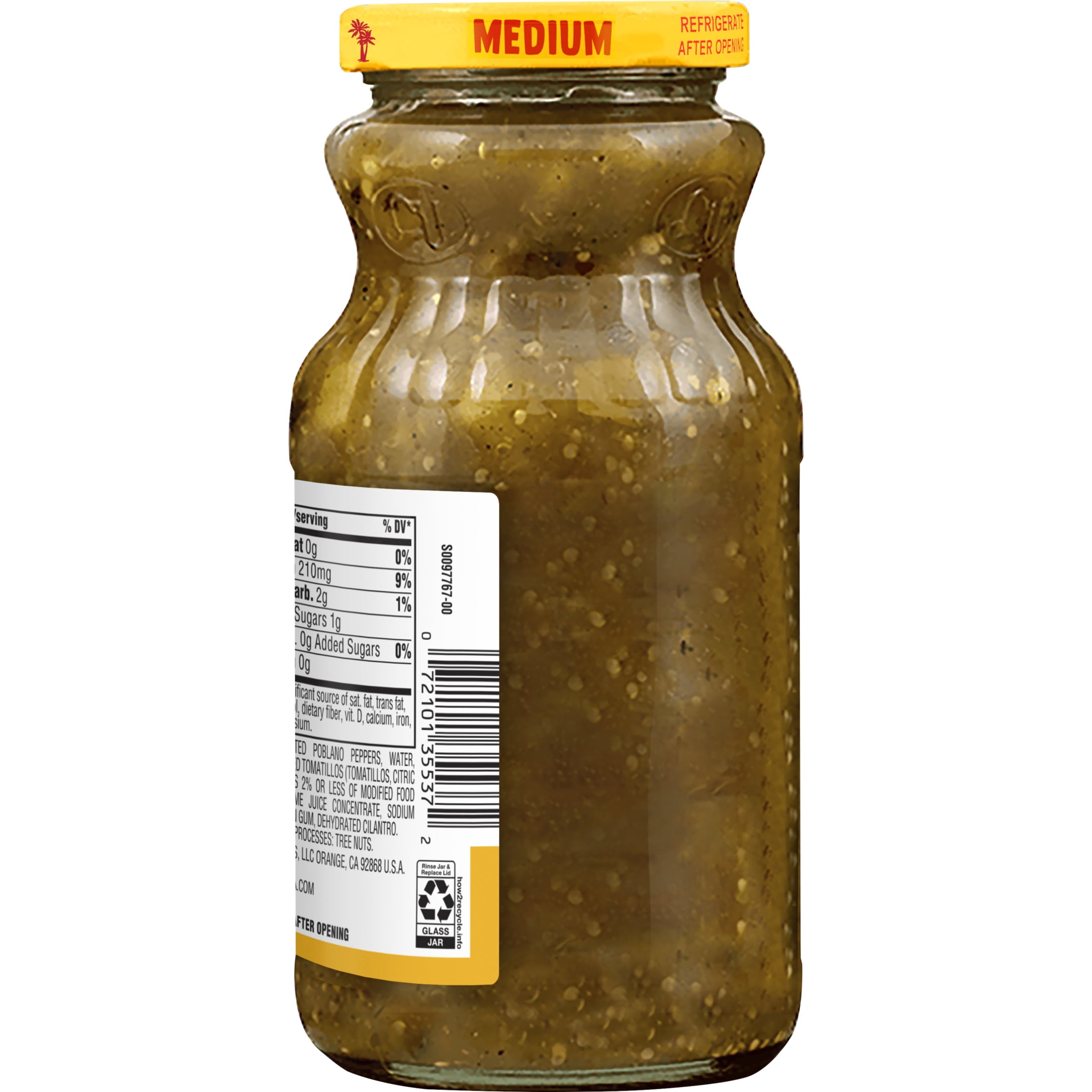 (3 pack) LA VICTORIA Salsa Verde Fire Roasted, Medium, Shelf Stable, 15.5 oz Glass Jar