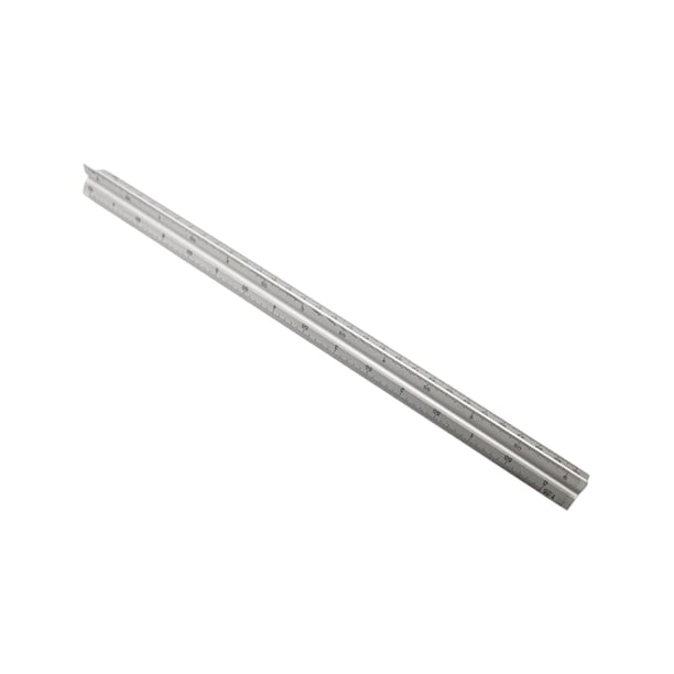Scienceny Regla de escalas de arquitectos de aleación de aluminio, herramienta de reglas de dibujo Triangular de medición a escala precisa Medidores de medidas dimensionales Pequeña Escala Plata 1
