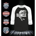 thumbnail image 2 of Shop4Ever Men's Reel Cool Uncle Fishing Bass Raglan Baseball Shirt XX-Large Black/White, 2 of 4
