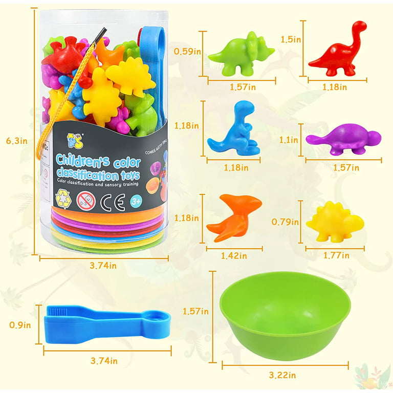 Educational Counting Toys Colorful Sorting Toys with Bowls for 2-4 Years  Old, Preschool Color Learning Toy for Children - Animals D 