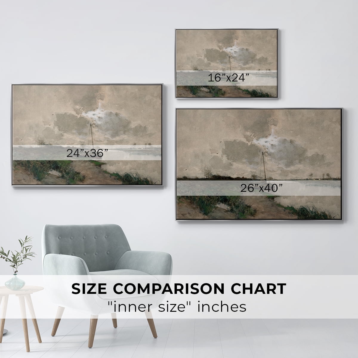 Vintage Landscape-CCCXLVIII By Wexford Home Framed in Silver Wood Gallery Wrapped Canvas 17 in. x 25 in.