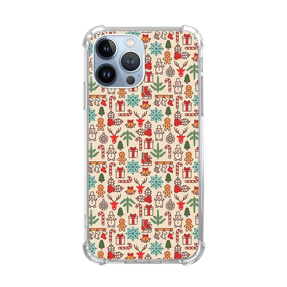 Christmas Element Pattern Case Compatible with iPhone 11 Pro Max,Unique Art Design TPU Shock-proof Full Cover