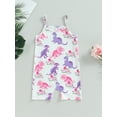 thumbnail image 2 of GXFC Little Girls Jumpsuits Kids Girls Sleeveless Spaghetti Straps Graphic Print One Piece Romper Shorts Children Girls Cute Bodysuit Clothes 2-7T, 2 of 8
