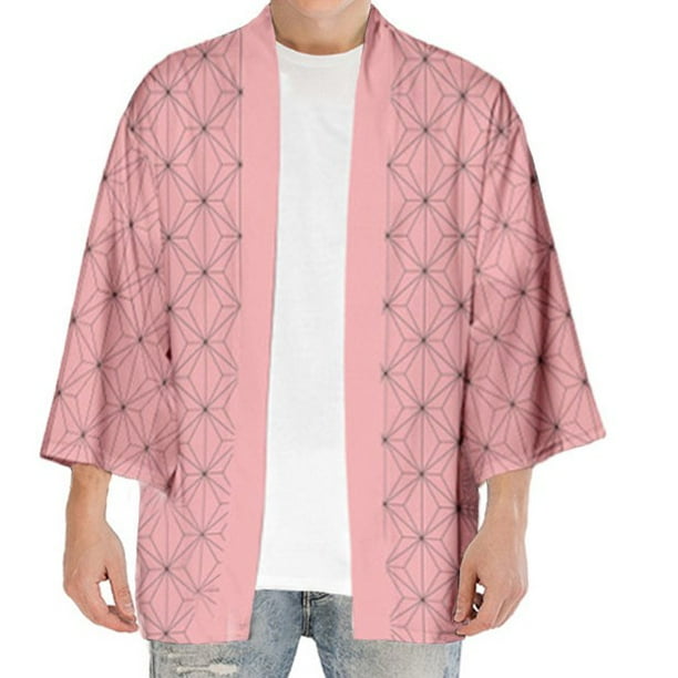 Anime Demon Slayer Kimetsu no Yaiba Kamado Nezuko Capa Cosplay Disfraz 3/4 Manga Tops Camisetas Kimono Haori Bata Chamarrapangjing