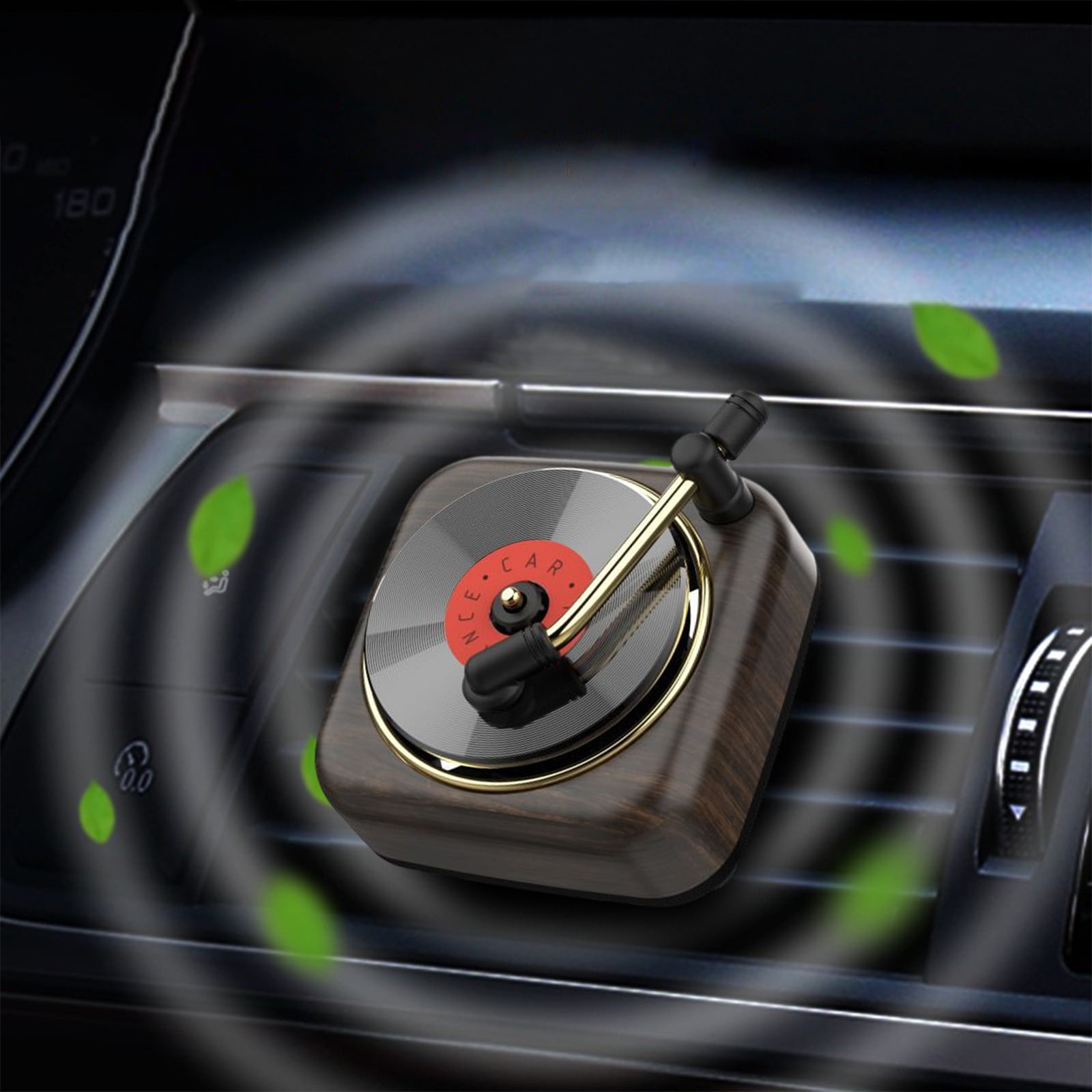 Fufafayo Phonograph Record Player Car Perfume Vent Clip, Retro Car Air Freshener Diffuser, Decorative Ornaments for Car Air Conditioner , Aromatherapy Decor for Dashboard