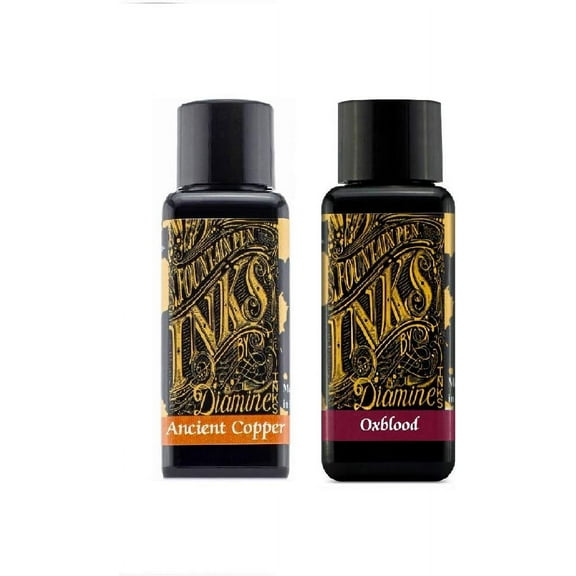 Diamine Fountain Pen Ink 30ml Oxblood & Ancient Copper - 2 Pack