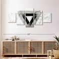 thumbnail image 3 of Elephant Stock Black White Grey Abstract Wall Art - Horizontal Multi Panel Canvas - Living Room Wall Decor - Abstract Multi Panel - Black And Gray Decor - 55" x 24", 3 of 8