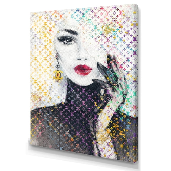 Designart Multi-Color Female Luxury Portrait I Canvas Wall Art