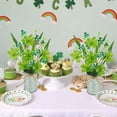 thumbnail image 2 of 2 Pcs St Patrick’s Day Decorations Artificial Shamrock Berry Stems in Vase 12'' Green Clover Floral Branches with Metal Pot Greenery Floral Branches for Party Home Table Centerpieces, 2 of 10