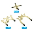 thumbnail image 3 of Uxcell Billiard Bridge Head Pool Cue Stick Bridge Billiard Accessories with Rubber Sleeves Gold Tone 3 in 1, 3 of 6