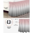 thumbnail image 3 of Gradient Pink Grey,Wrap Around Bed Skirts for California King Bed 18" Drop,Bed Skirt with Adjustable Elastic Belt Dust Ruffle Bed Valance for Bedroom Modern Abstract Color Ombré Art Bed Frame Cover, 3 of 7