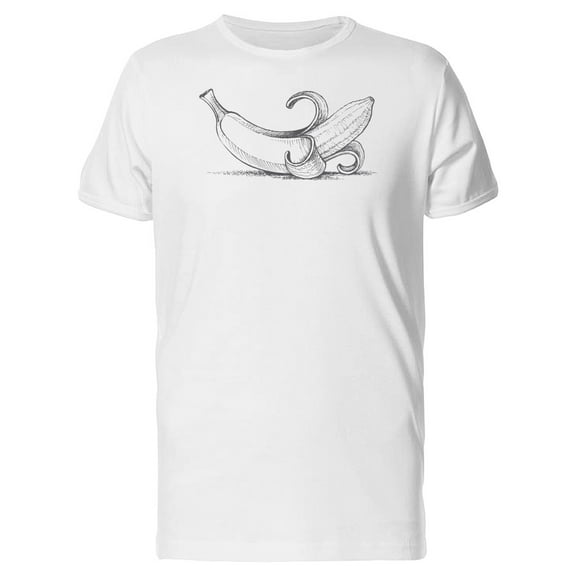 Peeled Off Banana Sketch B&w Tee Men's -Image by Shutterstock