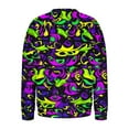 thumbnail image 5 of Craaazy Mardi Gras Long Sleeve Shirts for Women Casual Round Neck Carnival Tops Gifts, 5 of 6