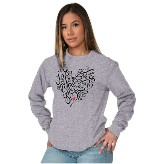 Live the Life You Love Positive Quote Women Plus Size Long Sleeve Graphic Tee Brisco Brands 3X