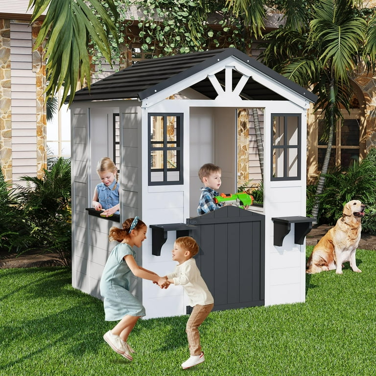 Ataucjin Wooden Play House for Kids, Wooden Play House Outdoor