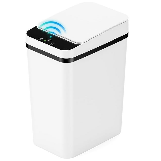 Cubo de Basura Automático con Sensor, 15L Bote de Basura Inteligente con Tapa Eléctrica, USB Rechargeable Botes de Basura Inteligente sin Contacto para Cocina, Oficina