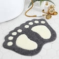 thumbnail image 1 of Esaierr Machine Washable Absorbent Shower Mat Non-slip Fun Cute Big Feet Soft Plush Shaggy Microfiber Bath Rug(Light grey), 1 of 5