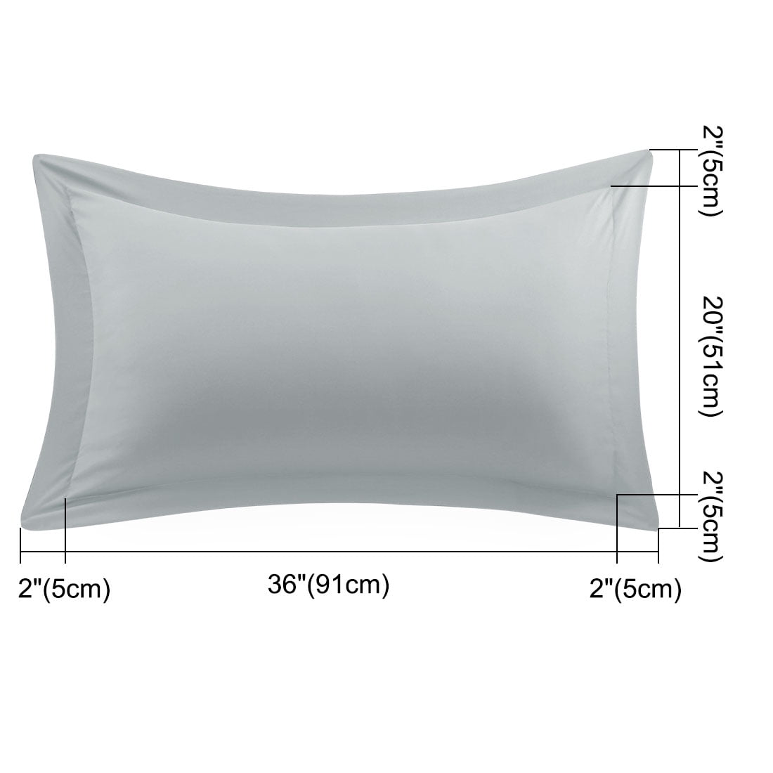 Unique Bargains 4-Pack Envelope Closure Pillow Sham No Zipper King Light Grey
