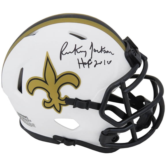 Rickey Jackson Signed New Orleans Saints Lunar Eclipse Riddell Speed Mini Helmet w/HOF 2010