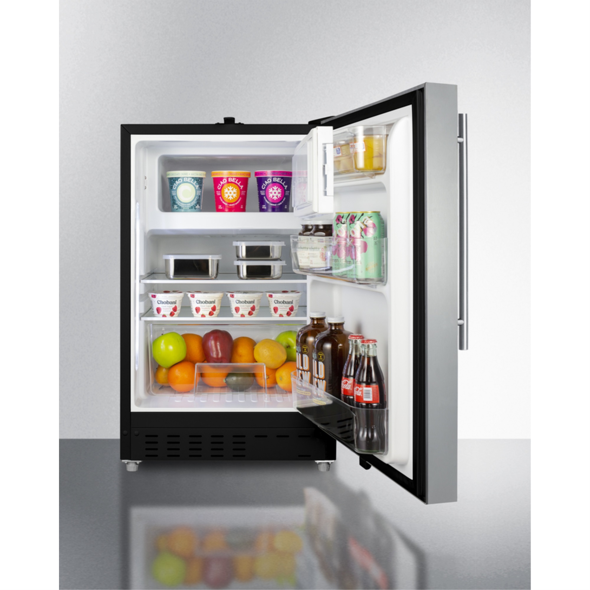ADA compliant built-in or freestanding 20 Inches wide refrigerator-freezer for residential use with lock
