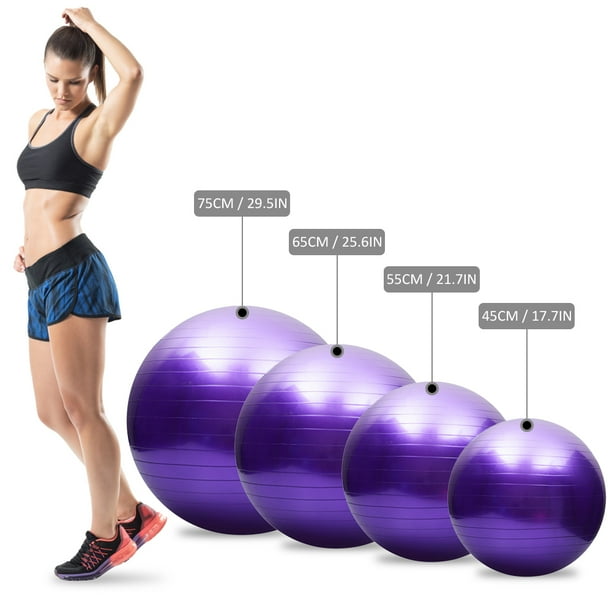 Anti burst Yoga Ball Thickened Stability Balance Ball Pilates Barre Physical Fitness Exercise Ball 65CM Gift Air Pump Walmart