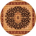 thumbnail image 1 of Ahgly Company Indoor Round Medallion Orange Traditional Area Rugs, 3' Round, 1 of 1