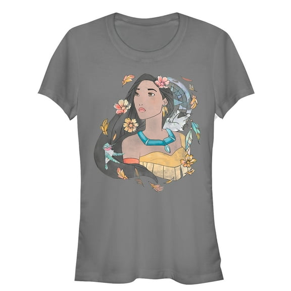 Junior's Pocahontas Wind Secrets Graphic Tee Charcoal 2X Large