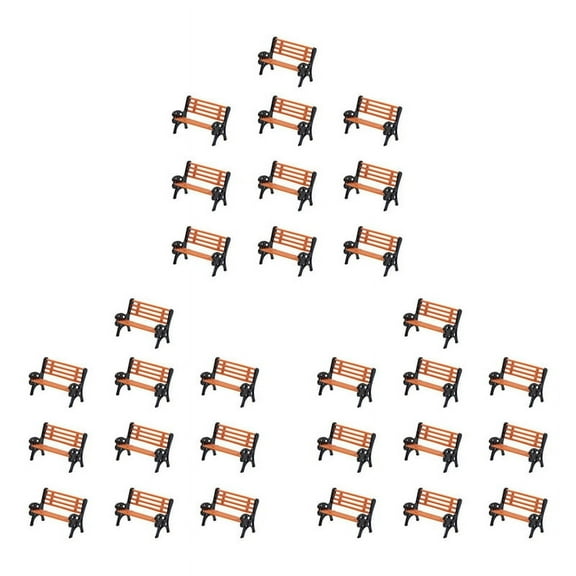 30Pcs Model Train HO N O Scale 1:150 Bench Chair Model Settee Street Park Layout Plastic Crafts,Garden/Railway Layout
