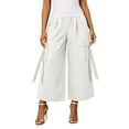 thumbnail image 6 of Abomasnow Cargo Capri Pants for Women Hight Waisted Baggy Cropped Pants Casual Wide Leg Lounge Bottoms with Pockets, 6 of 7