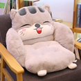 thumbnail image 3 of D Thickened Chair Cushion Mat One Piece Seat Pad With Back Support 55X55Cm Plush Velvet Cover Soft Comfortable For Office Home Dining Computer Chair Floor Sitting, 3 of 5